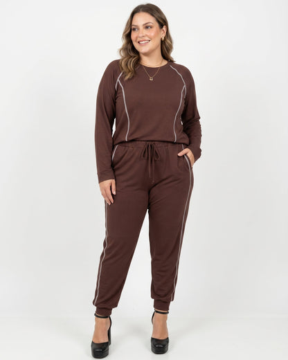 Conjunto Plus de Malha Blusa e Calça 60151