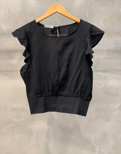 Cropped com Manga de Babado Viscose 70492