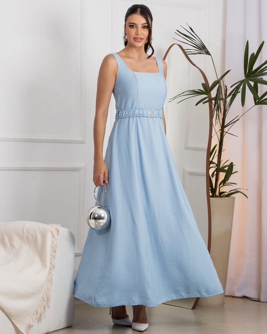 Vestido Longo Decote Quadrado 91351