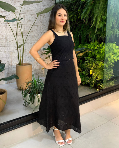 Conjunto Cropped e Saia Bordado 91081