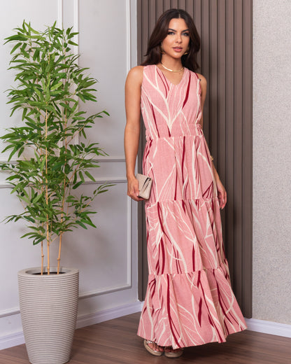 Vestido Longo Estampado Três Marias 70371