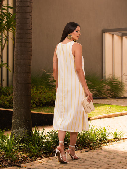 Vestido Midi De Linho 91453