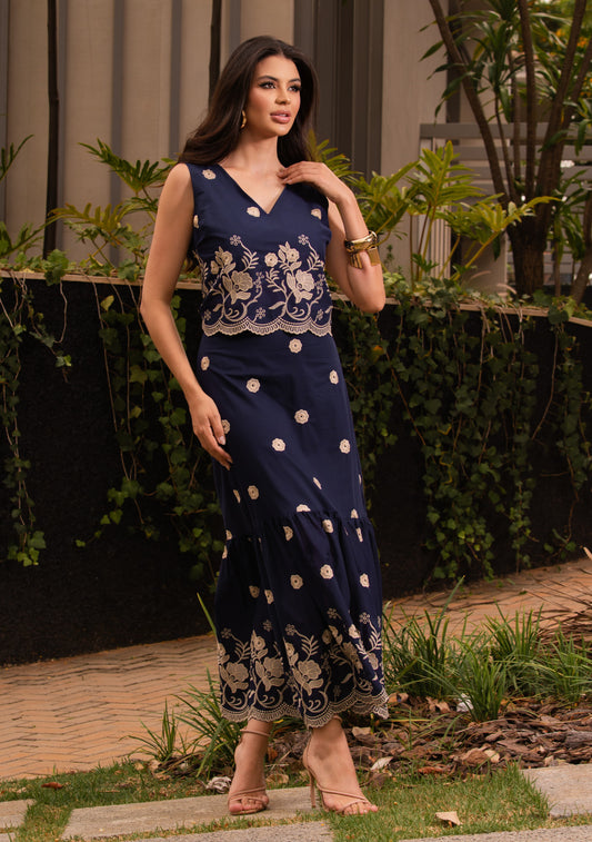 Conjunto Cropped e Saia Longa 91960