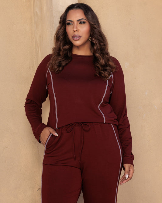 Conjunto Plus de Malha Blusa e Calça 60151