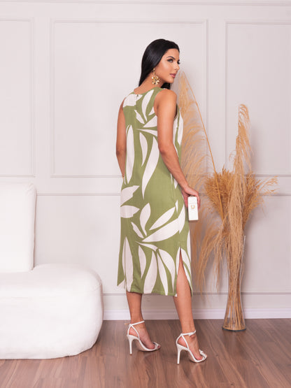 Vestido Midi Regatão Estampado 91062