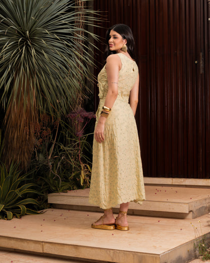 Conjunto Cropped e Saia de Algodão Bordado 90375