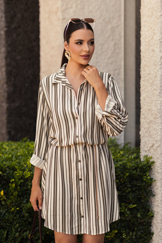 Chemise Listrado Manga Longa 92150