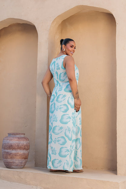 Vestido Plus Longo Estampado 50640