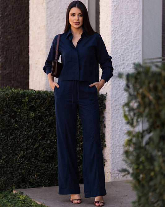 Calça Pantalona de Linho 92490