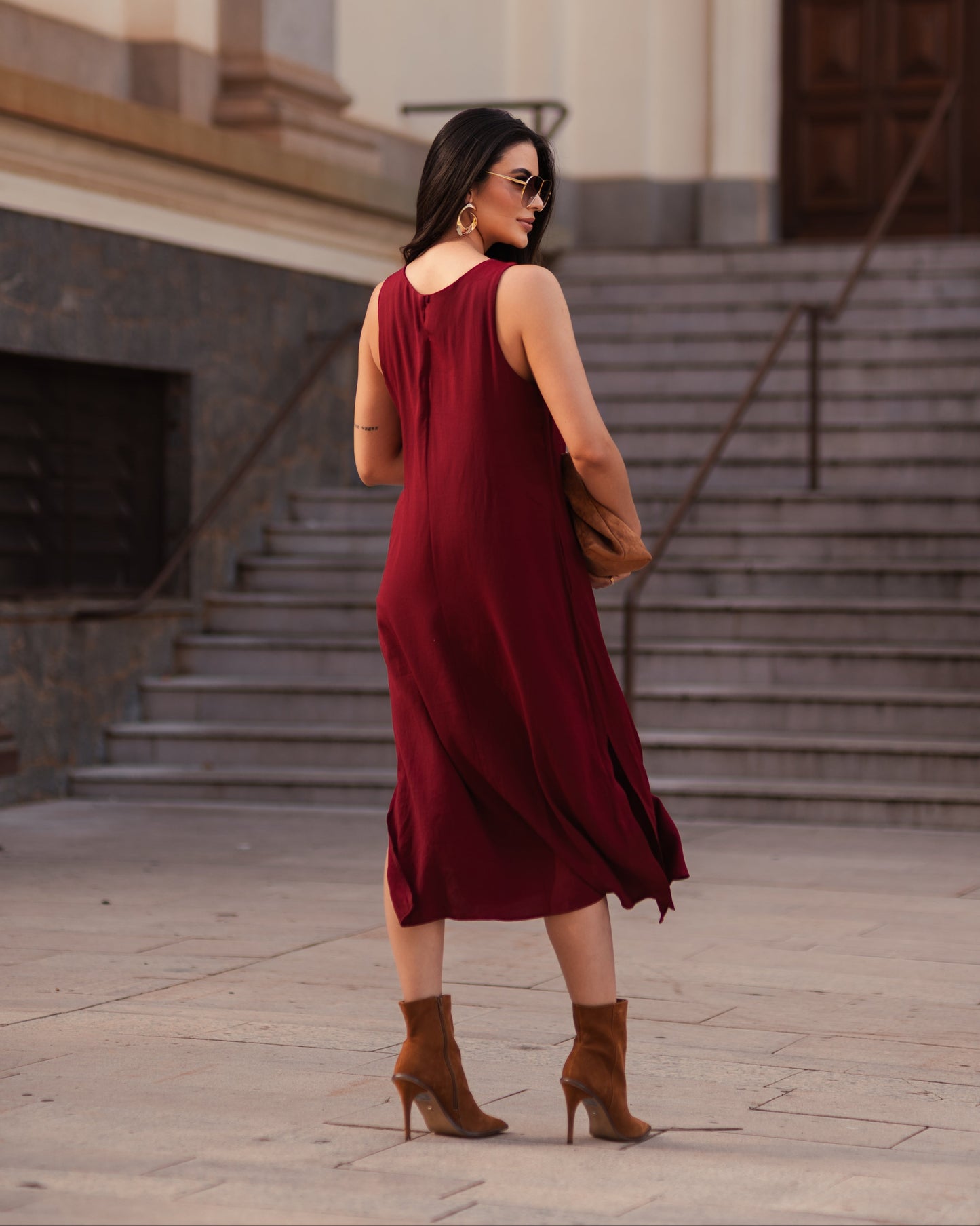 Vestido Midi De Viscose 90507