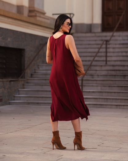 Vestido Midi De Viscose 90507