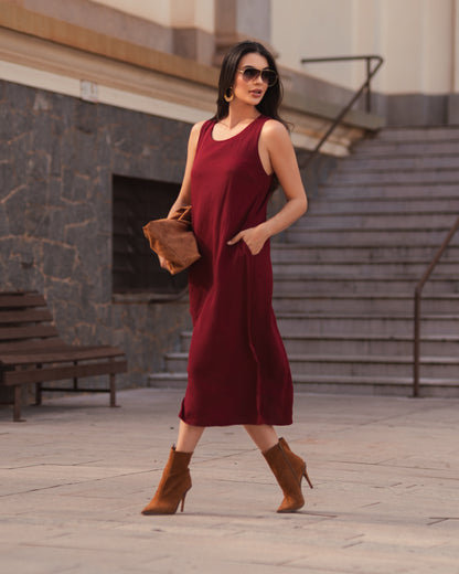Vestido Midi De Viscose 90507