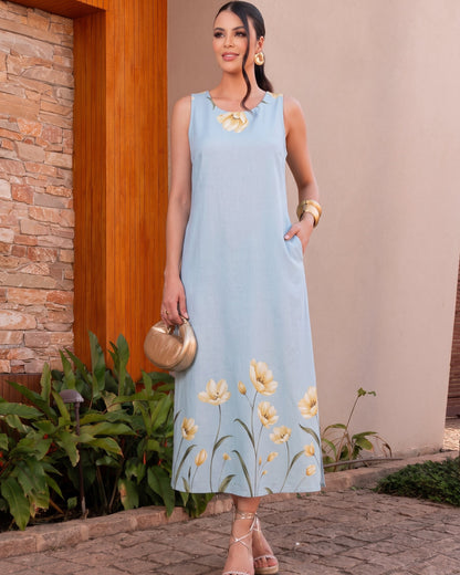 Vestido Midi Regatão Estampado 90508