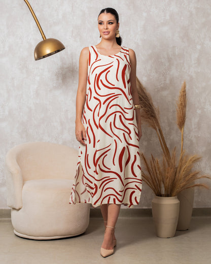 Vestido Midi Regatão Estampado 90500