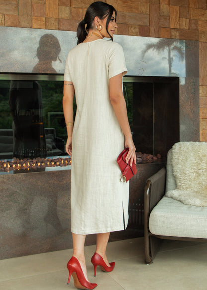 Vestido Midi Blusão Linho 90490
