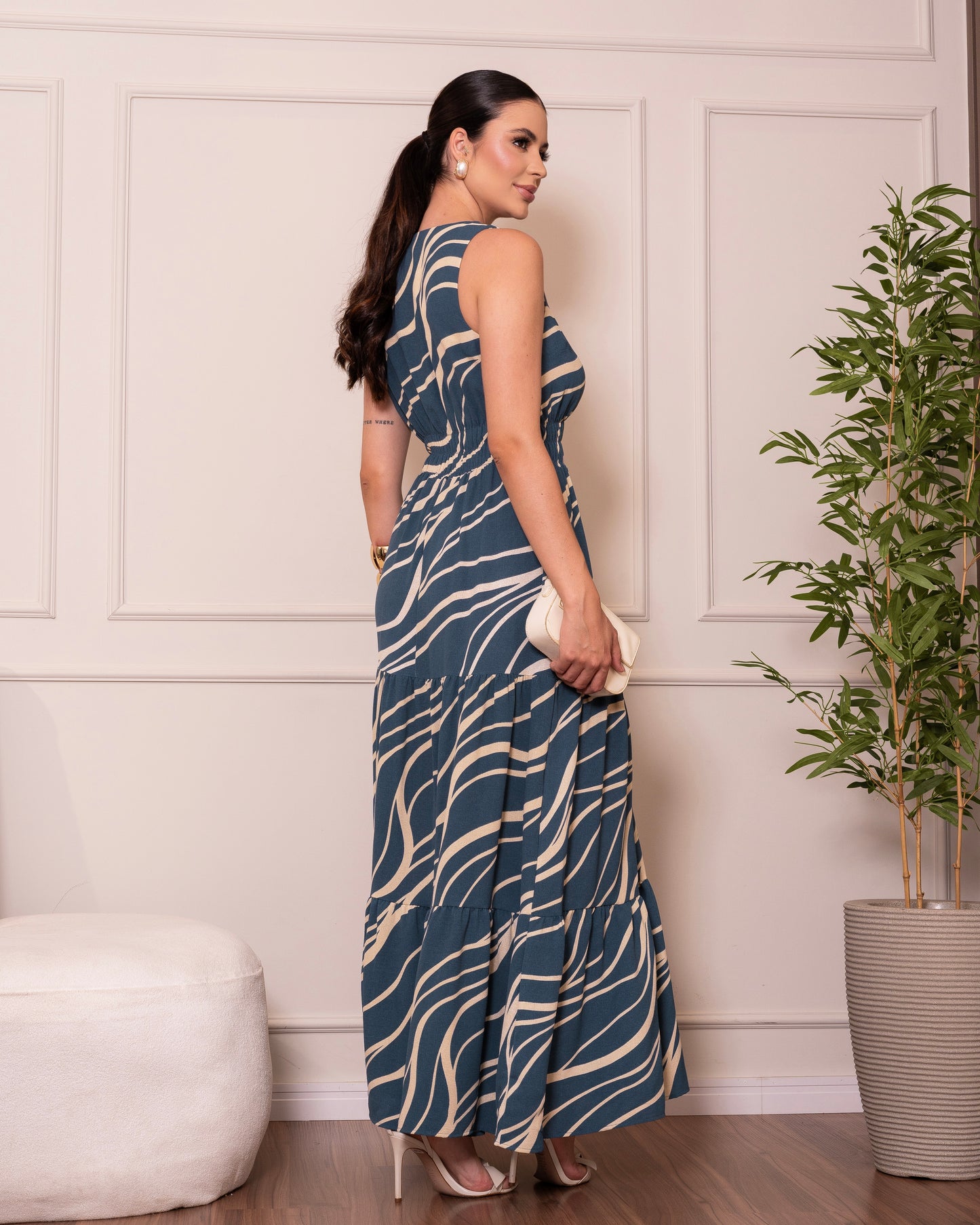 Vestido Longo Estampado Três Marias 70372