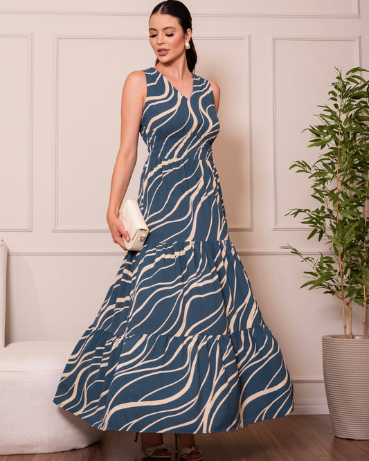 Vestido Longo Estampado Três Marias 70372