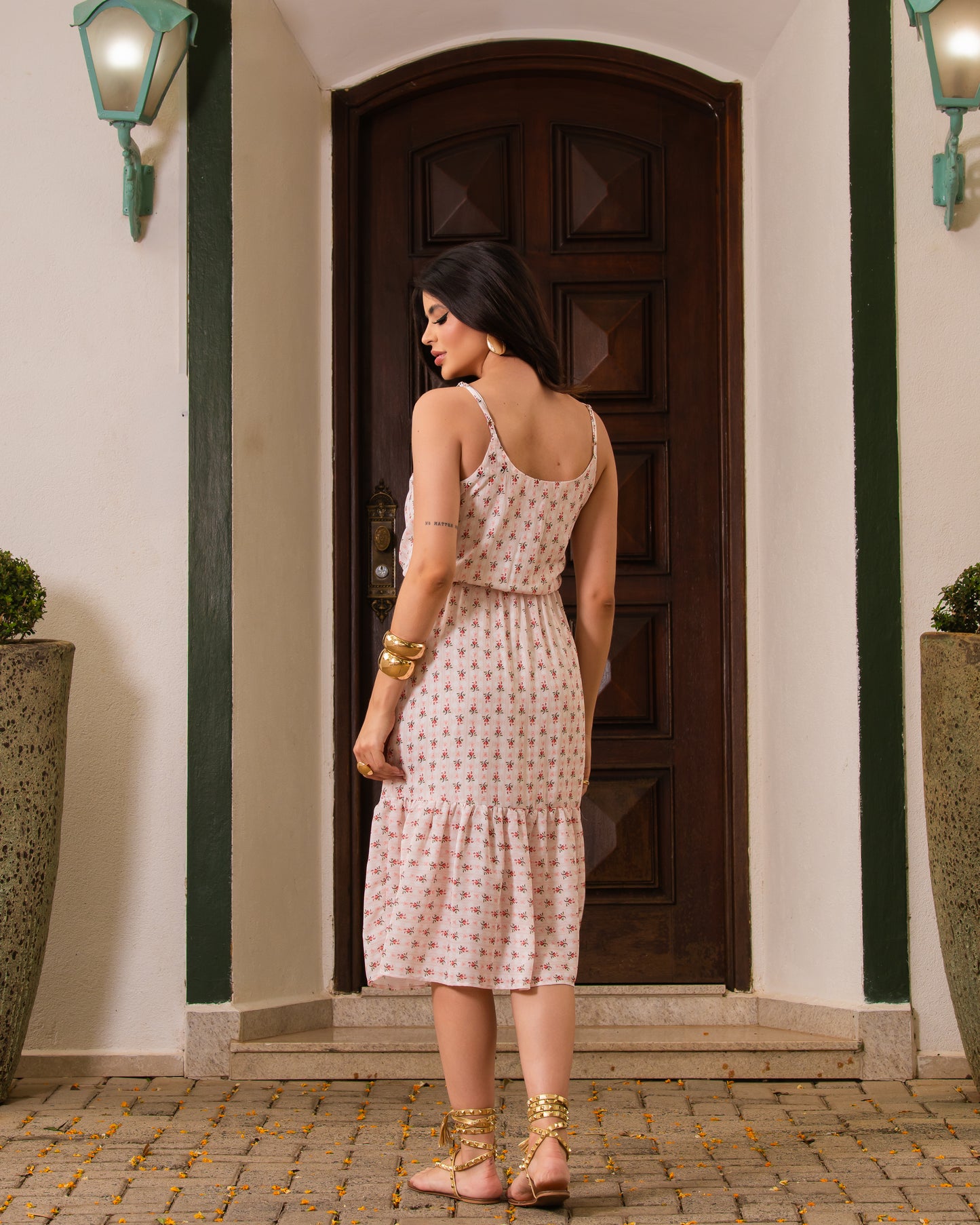 Vestido Midi Gola Franzida 60641