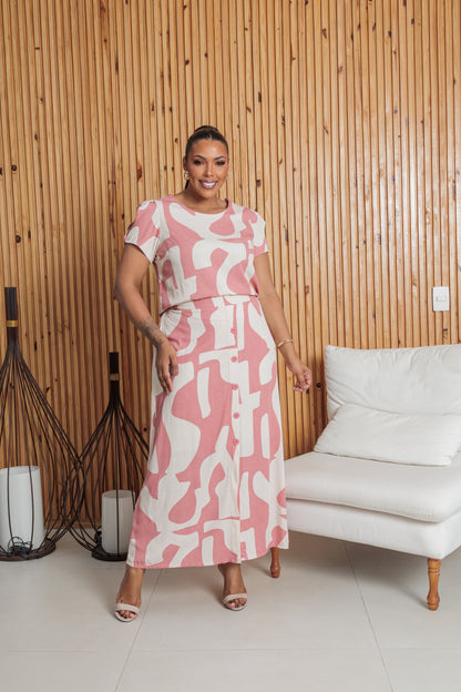 Conjunto Plus de Saia e Cropped 91601