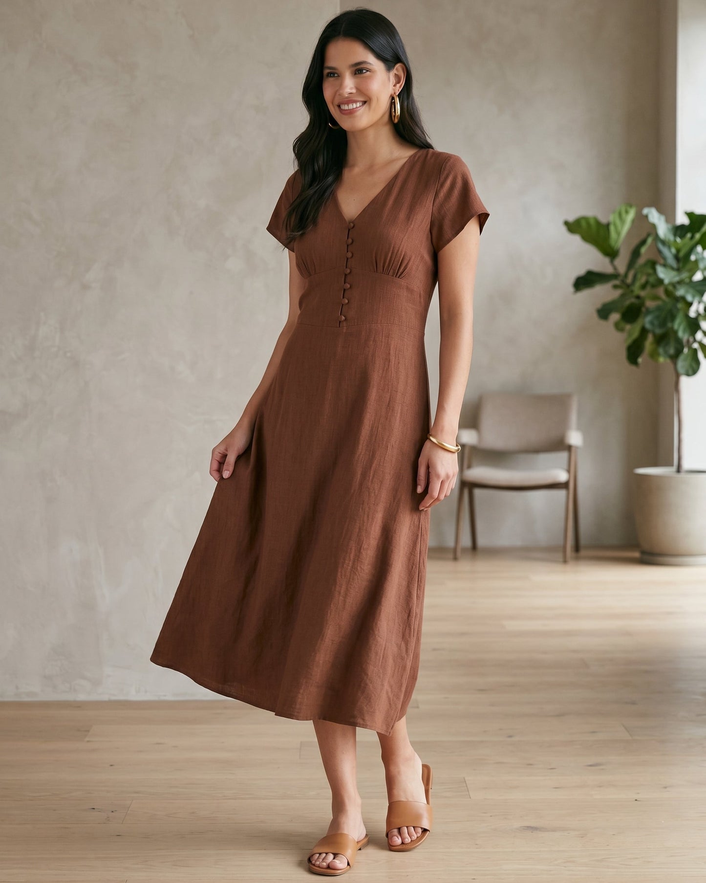 Vestido Midi Liso 91851