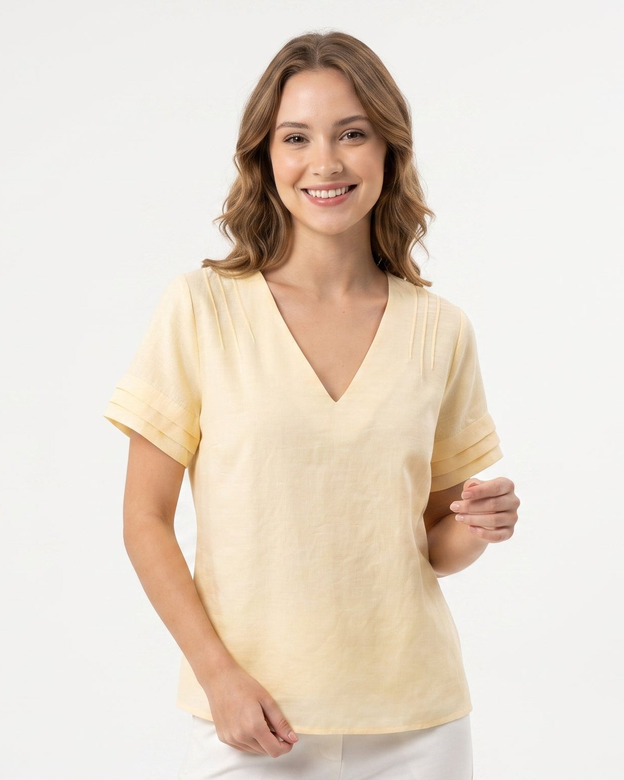 Blusa Manga Curta Decote V 92390