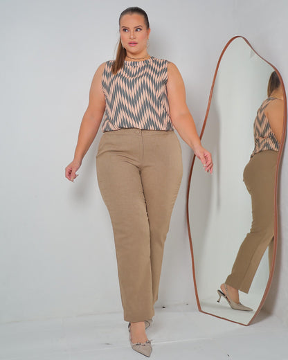 Calça Plus Alfaiataria Elástico 02959