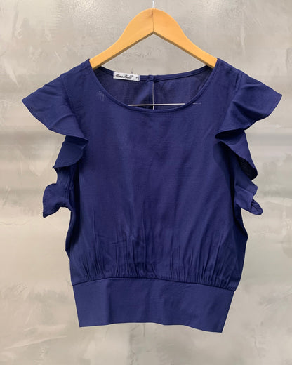 Cropped com Manga de Babado Viscose 70492