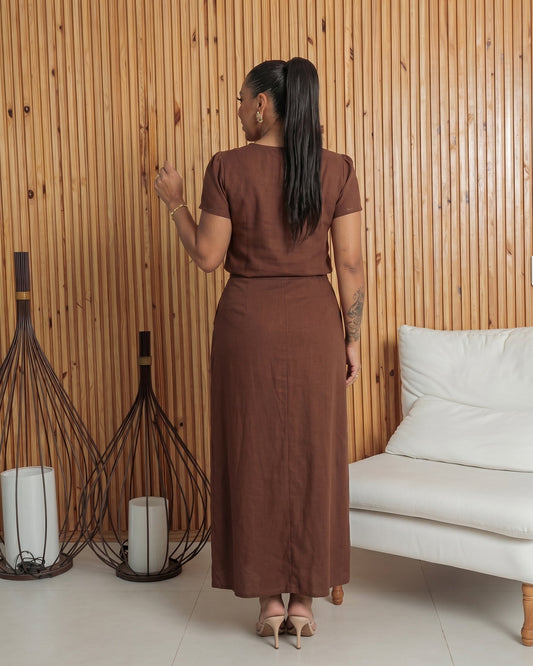 Conjunto Plus Liso de Saia e Cropped 91603
