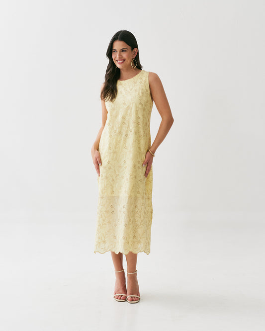 Vestido Midi De Algodão Bordado 91451