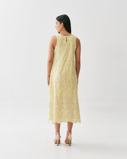 Vestido Midi De Algodão Bordado 91451