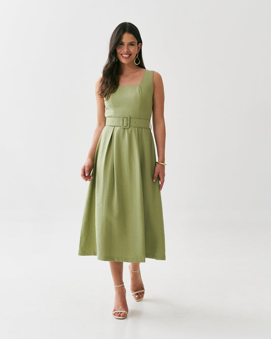 Vestido Midi Cinto 09094