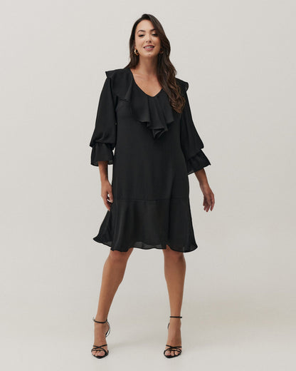 Vestido Curto com Babado 91480