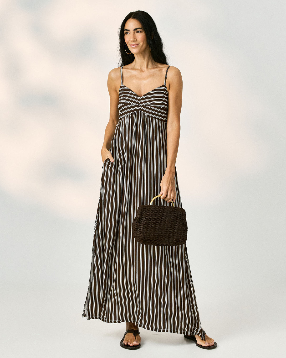 Vestido Listrado Longo 92710