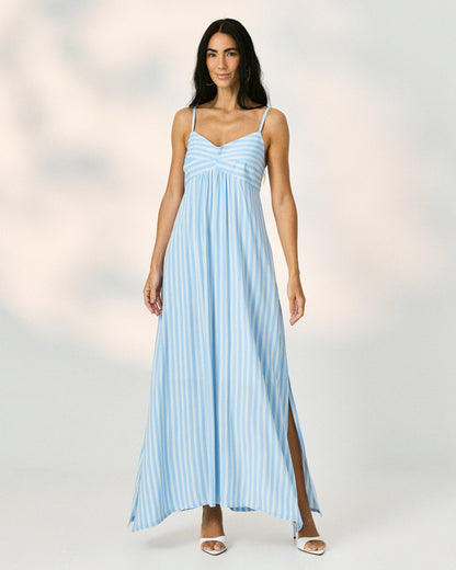 Vestido Listrado Longo 92710