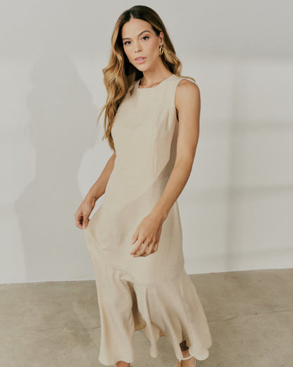 Vestido Midi Acinturado Melange 90211