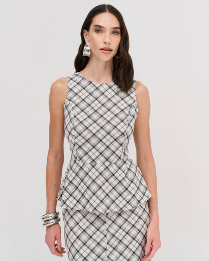 Regata Peplum Xadrez 92281