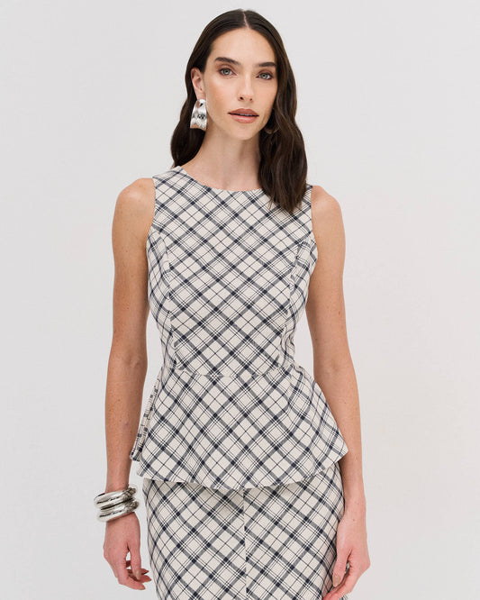 Regata Peplum Xadrez 92281