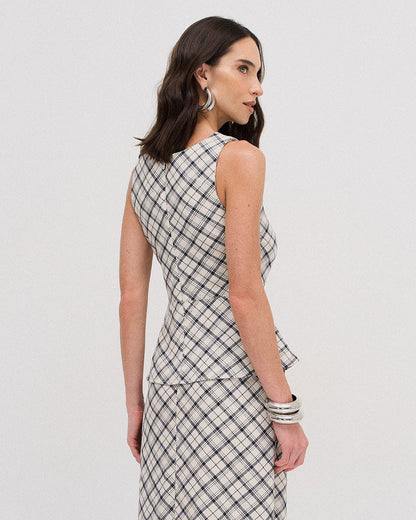 Regata Peplum Xadrez 92281