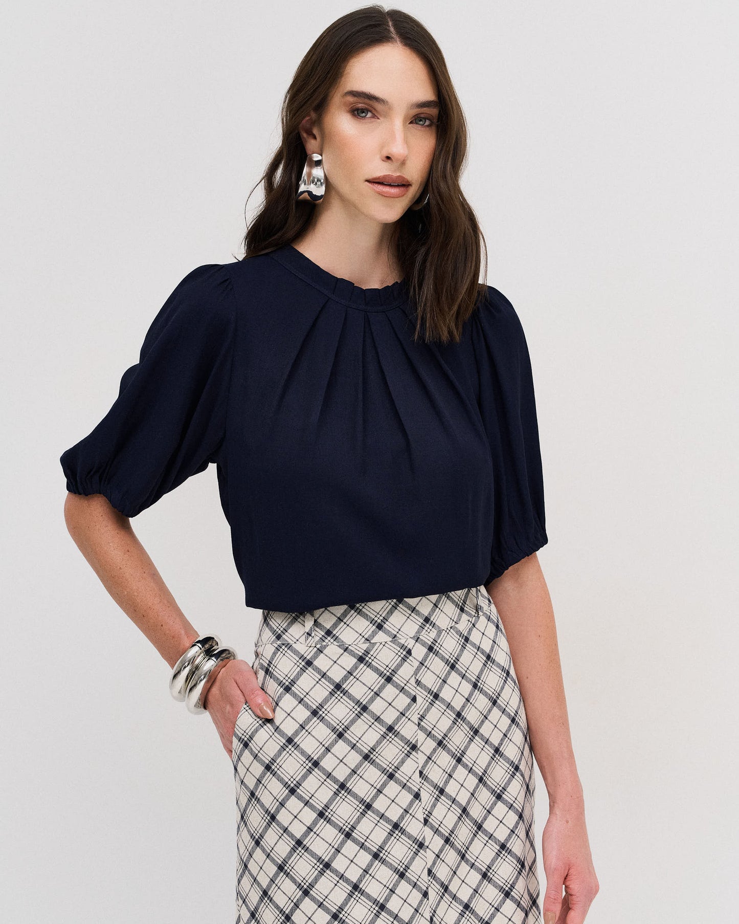 Blusa Lisa Manga Bufante 91491